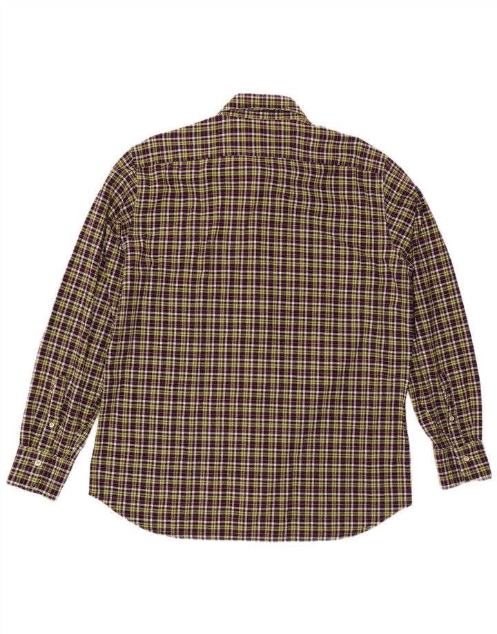 Мужская рубашка UNGARO, размер 43 17 XL, фиолетовая клетка