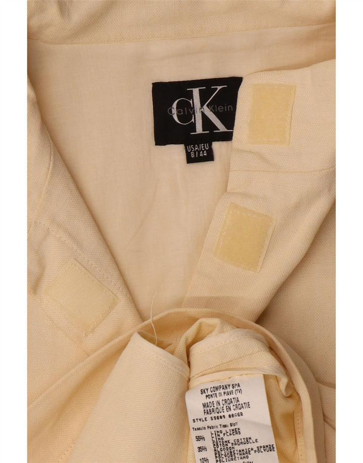 Calvin Klein Womens Bomber Jacket US 8 Medium Off White Linen