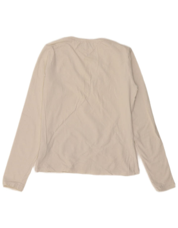 Женский топ Tommy Hilfiger с длинным рукавом UK 12, средний белый хлопок