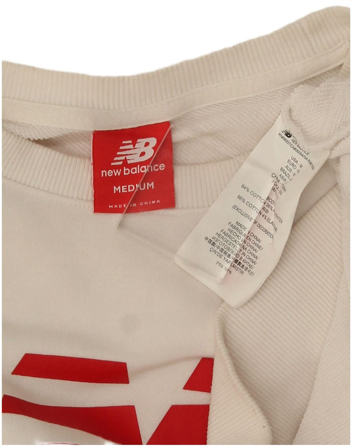 Мужской свитшот с рисунком New Balance, средний белый хлопковый джемпер