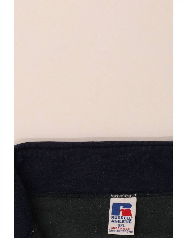 RUSSELL ATHLETIC Мужской свитшот с воротником на молнии, джемпер 2XL, синий хлопок