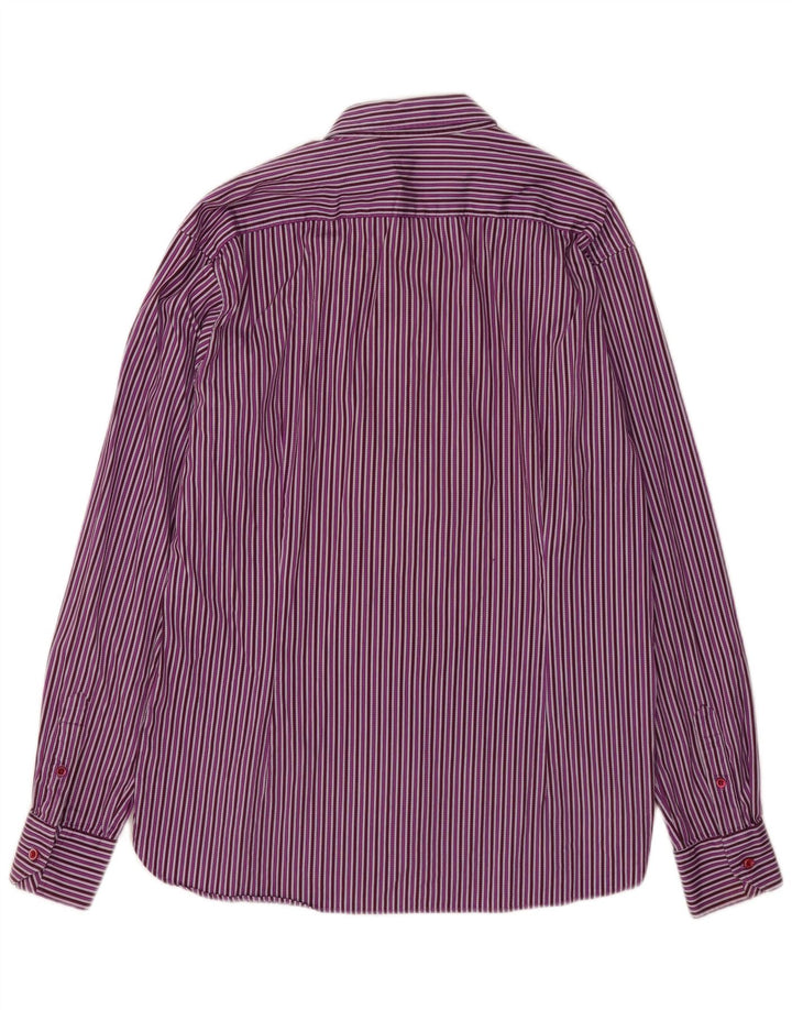 Мужская рубашка Ted Baker, размер 5 XL, фиолетовая хлопковая полоска