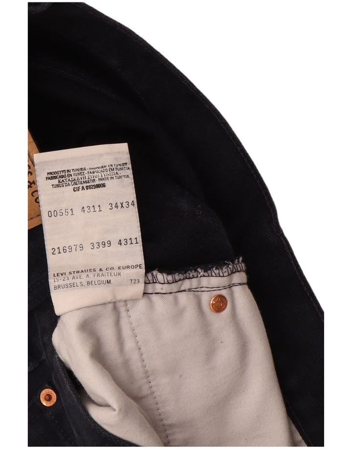 Мужские прямые джинсы Levi's 551 W34 L30 темно-синие, хлопок