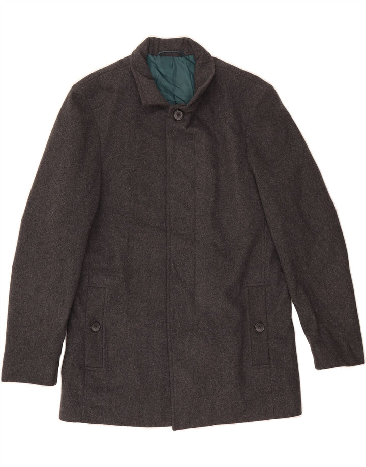 MARKS & SPENCER Mens Overcoat UK 38 Medium Grey Vintage Marks & Spencer and Second-Hand Marks & Spencer from Messina Hembry 
