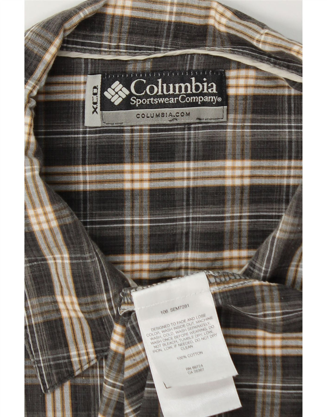 Мужская рубашка Columbia с коротким рукавом, большая серая клетка, хлопок