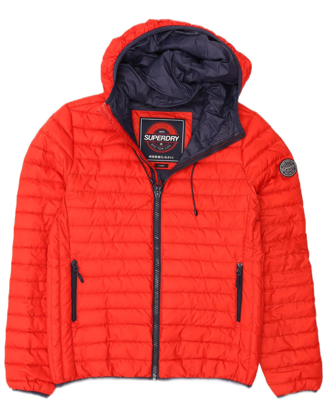 Мужская утепленная куртка с капюшоном Superdry UK 40, большой красный полиэстер