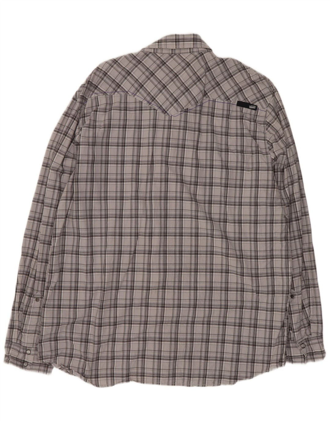 Мужская рубашка Vans 2XL серая в клетку из хлопка