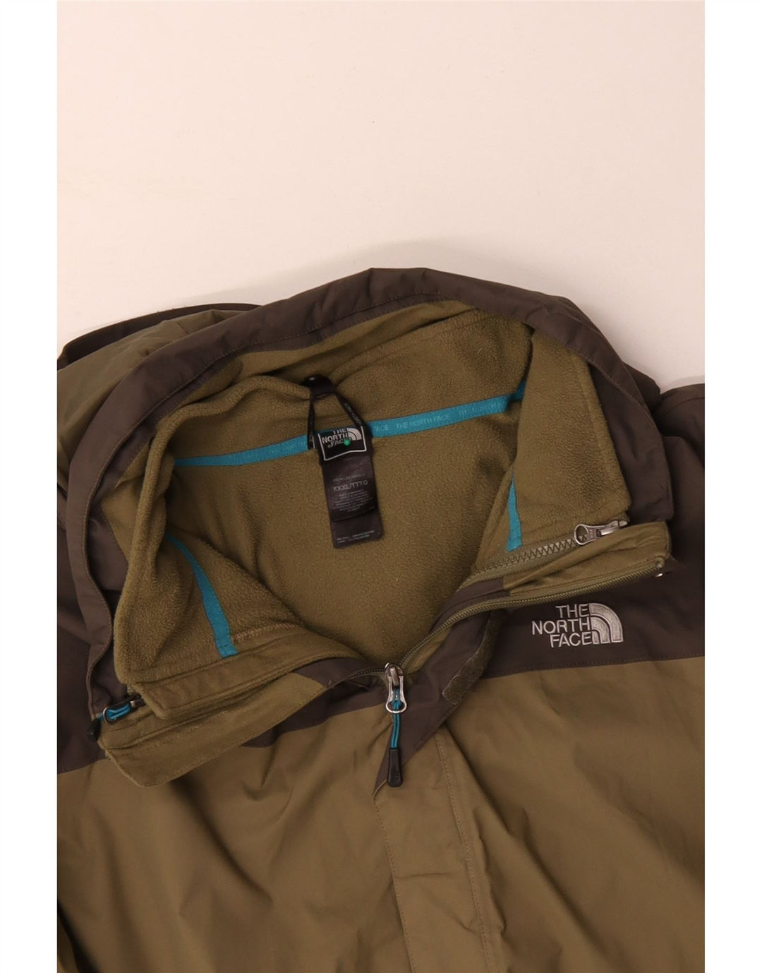 Мужская ветровка THE NORTH FACE UK 46 3XL с цветными блоками цвета хаки