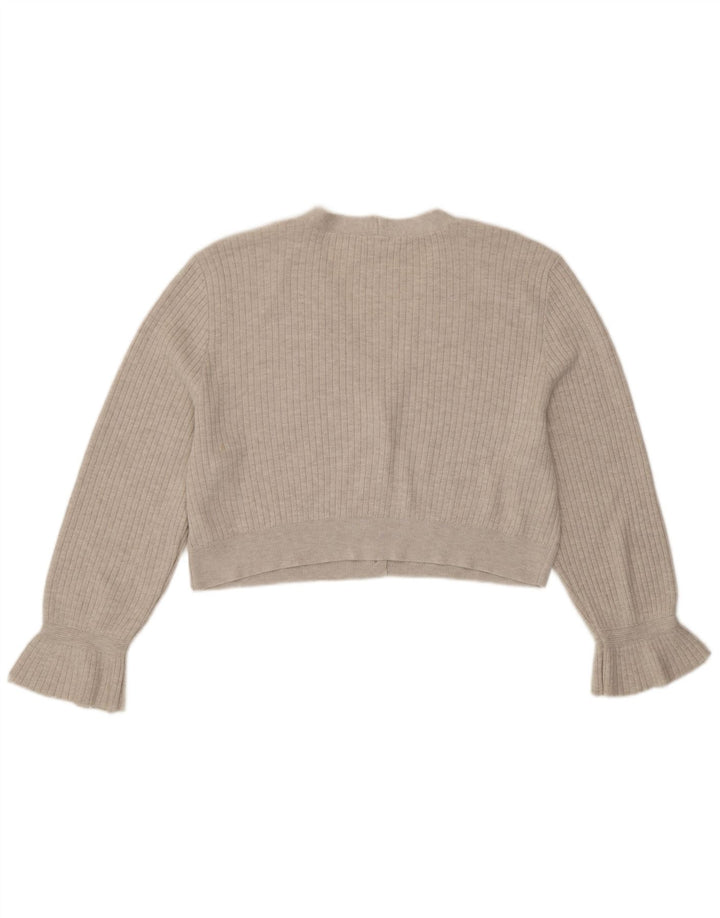 Женский укороченный кардиган оверсайз Topshop UK 14, средний серый полиэстер