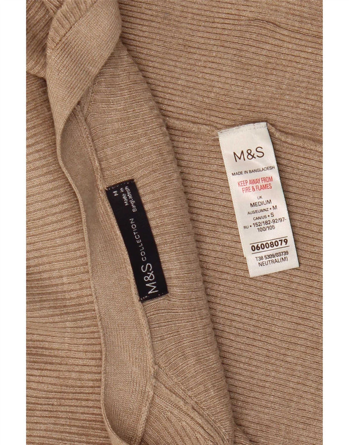 Женский открытый кардиган Marks & Spencer UK 14, средний бежевый, вискоза