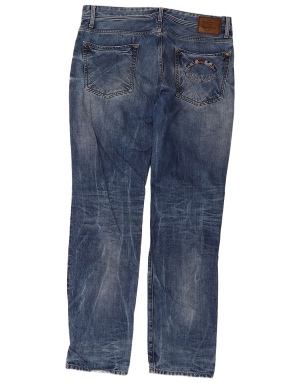 PEPE Jeans Мужские узкие джинсы стандартного кроя W38 L34, синий хлопок