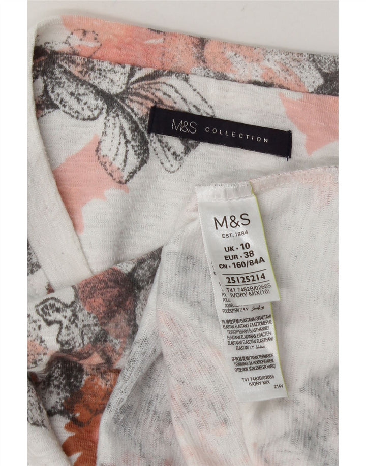 Женский оверсайз-топ с длинными рукавами Marks & Spencer, Великобритания, 10 маленьких белых цветов с цветочным принтом