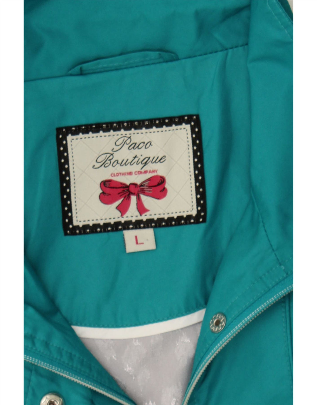 PACO BOUTIQUE Womens Rain Jacket UK 16 Large Turquoise Polyester Vintage Paco Boutique and Second-Hand Paco Boutique from Messina Hembry 