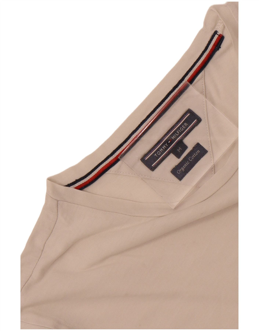 Tommy Hilfiger Мужская футболка с рисунком Топ среднего размера, белый хлопок
