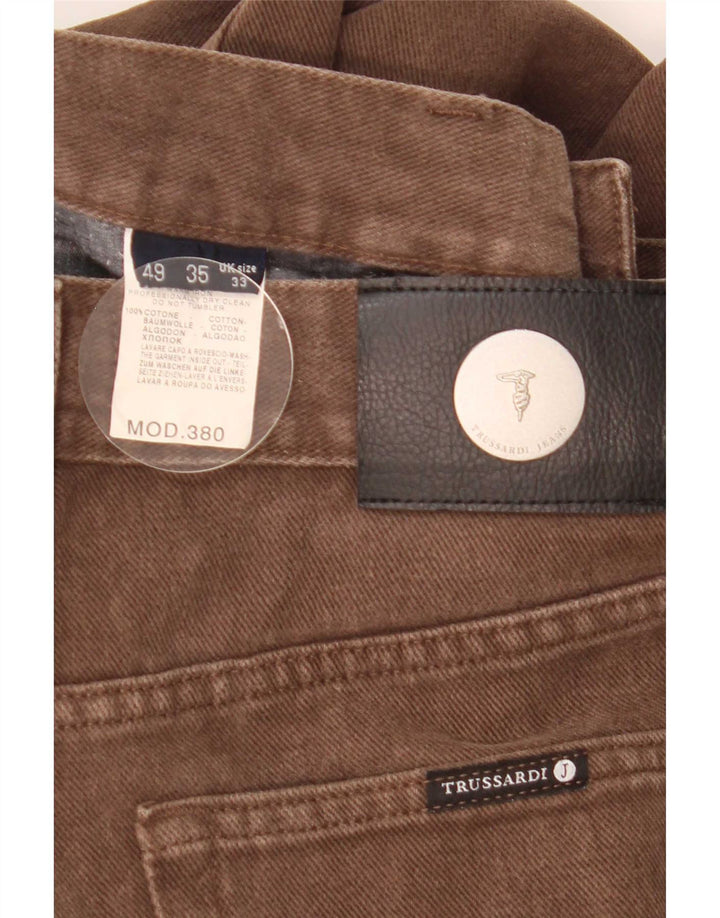 Мужские прямые джинсы Trussardi W33 L30 коричневые, хлопок