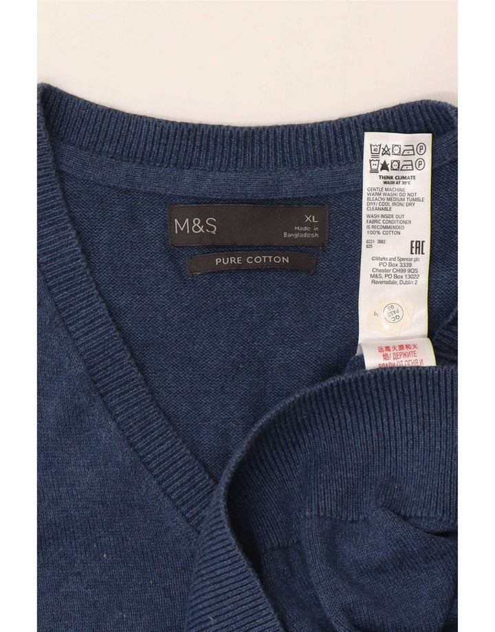 Мужская майка Marks & Spencer, темно-синяя хлопковая майка XL