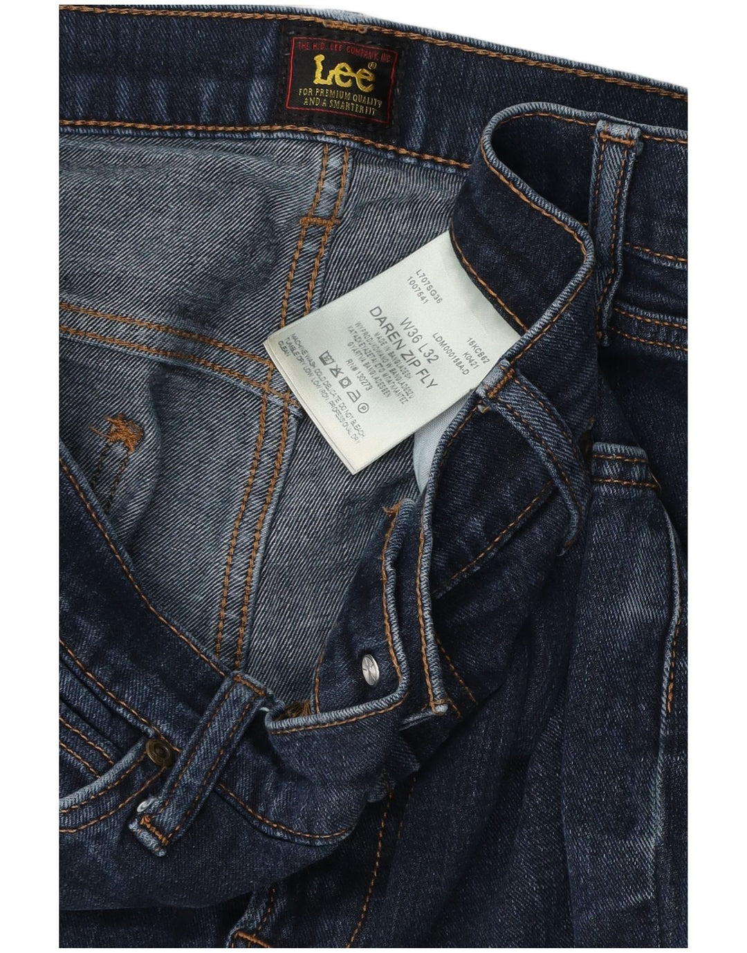 Мужские прямые джинсы LEE Daren на молнии W36 L32, синий хлопок