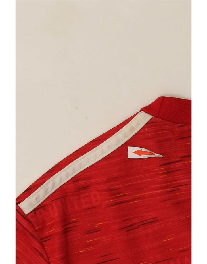 Мужская футболка Adidas Manchester United из полиэстера среднего красного цвета с крапинками