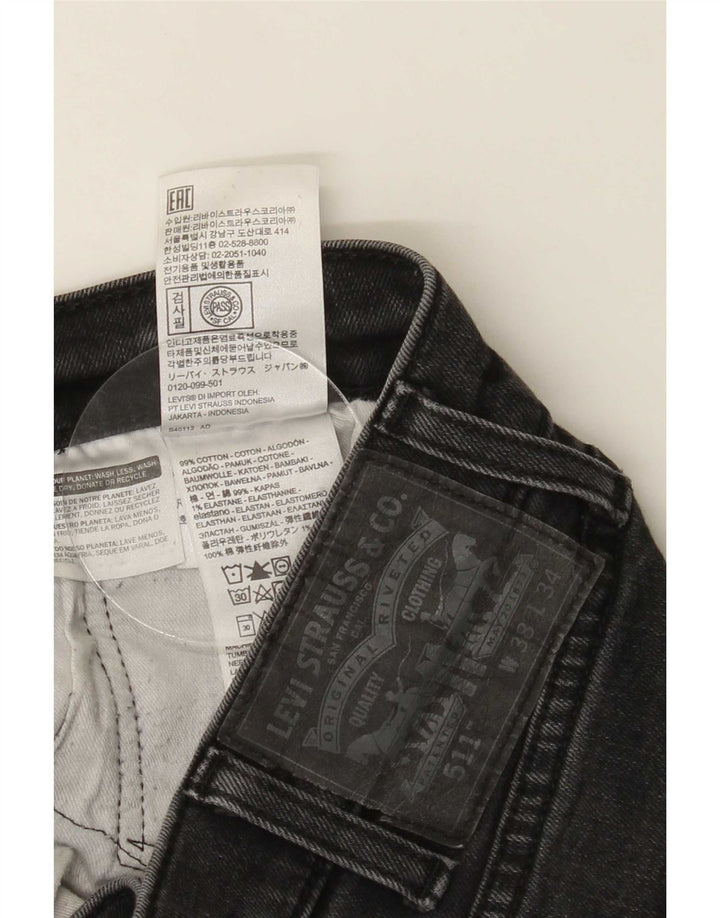 Мужские джинсы Levi's Slim 511 W38 L34, черный хлопок