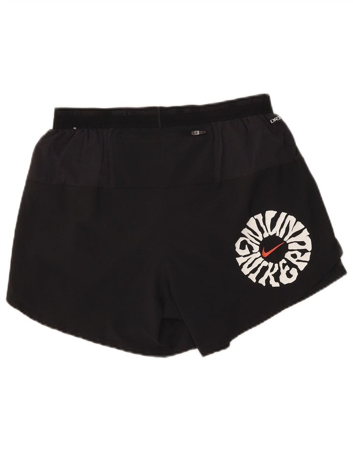 Женские спортивные шорты Nike Dri Fit с графическим рисунком UK 14, средний черный полиэстер