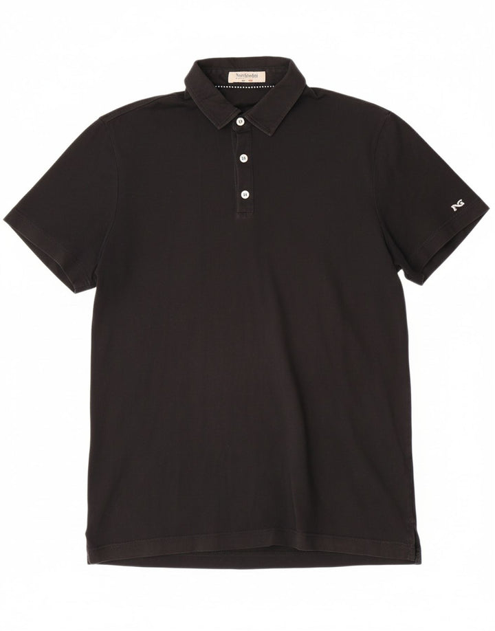 NERO GIARDINI Mens Polo Shirt IT 48 Medium Black Cotton