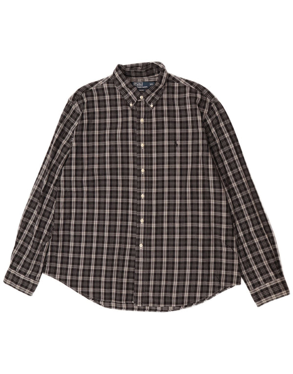 Мужская рубашка на заказ Polo Ralph Lauren 2XL, хлопок в черную клетку