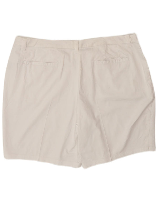 Nike Womens Dri Fit Chino Shorts UK 20 2XL W38 L8 White Cotton