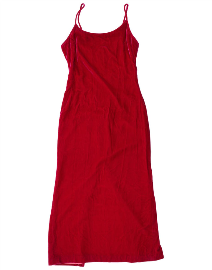 Женское велюровое платье макси без рукавов RICHARD LEWIS UK 12, средний розовый