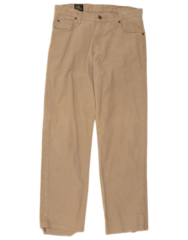 Женские прямые вельветовые брюки Lee Brooklyn W32 L28, бежевый хлопок