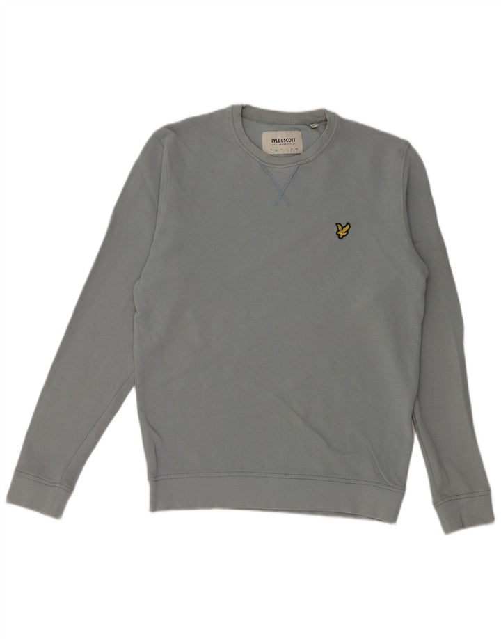 Мужской свитер Lyle & Scott, маленький синий хлопковый джемпер