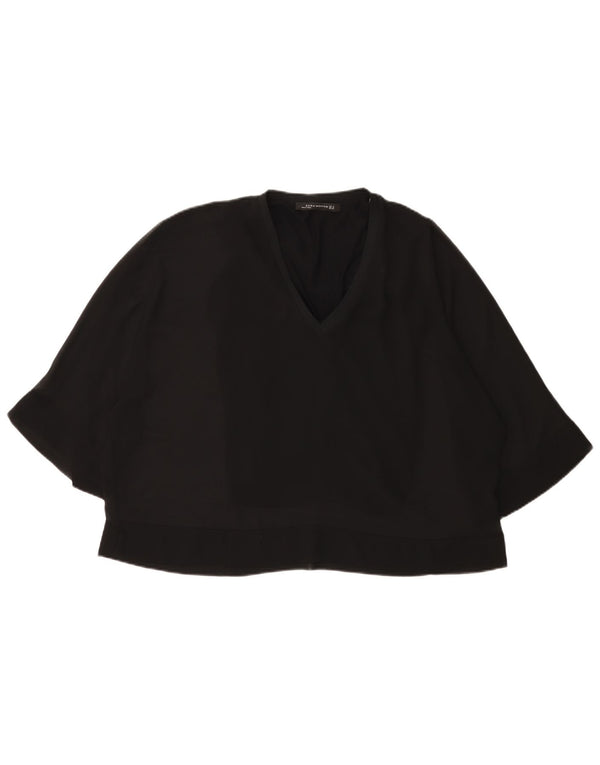 Женская блузка с рукавом 3/4 Zara UK 12, средний черный
