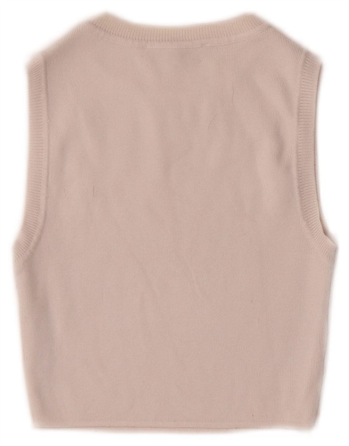 Женский укороченный жилет Zara UK 8, маленький, из белой вискозы