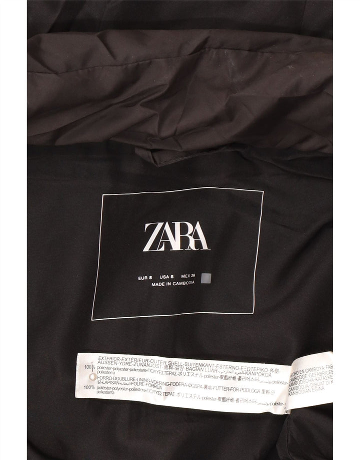 Женское стеганое пальто без рукавов Zara UK 14, средний черный полиэстер