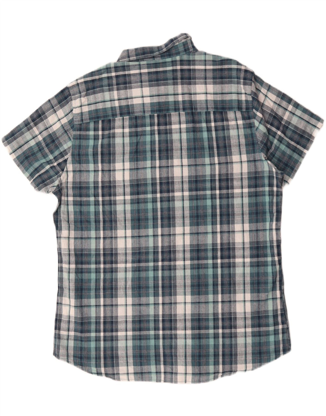 Мужская рубашка с коротким рукавом M&CO XL, синяя клетка, хлопок