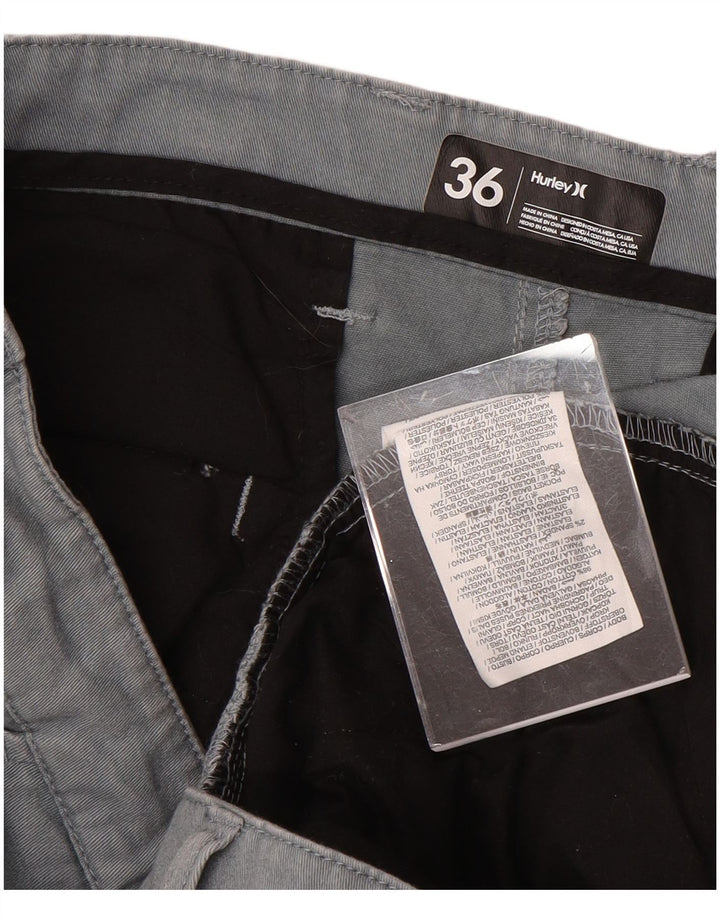 HURLEY Мужские прямые брюки-чиносы W36 L32 Серые, хлопковые