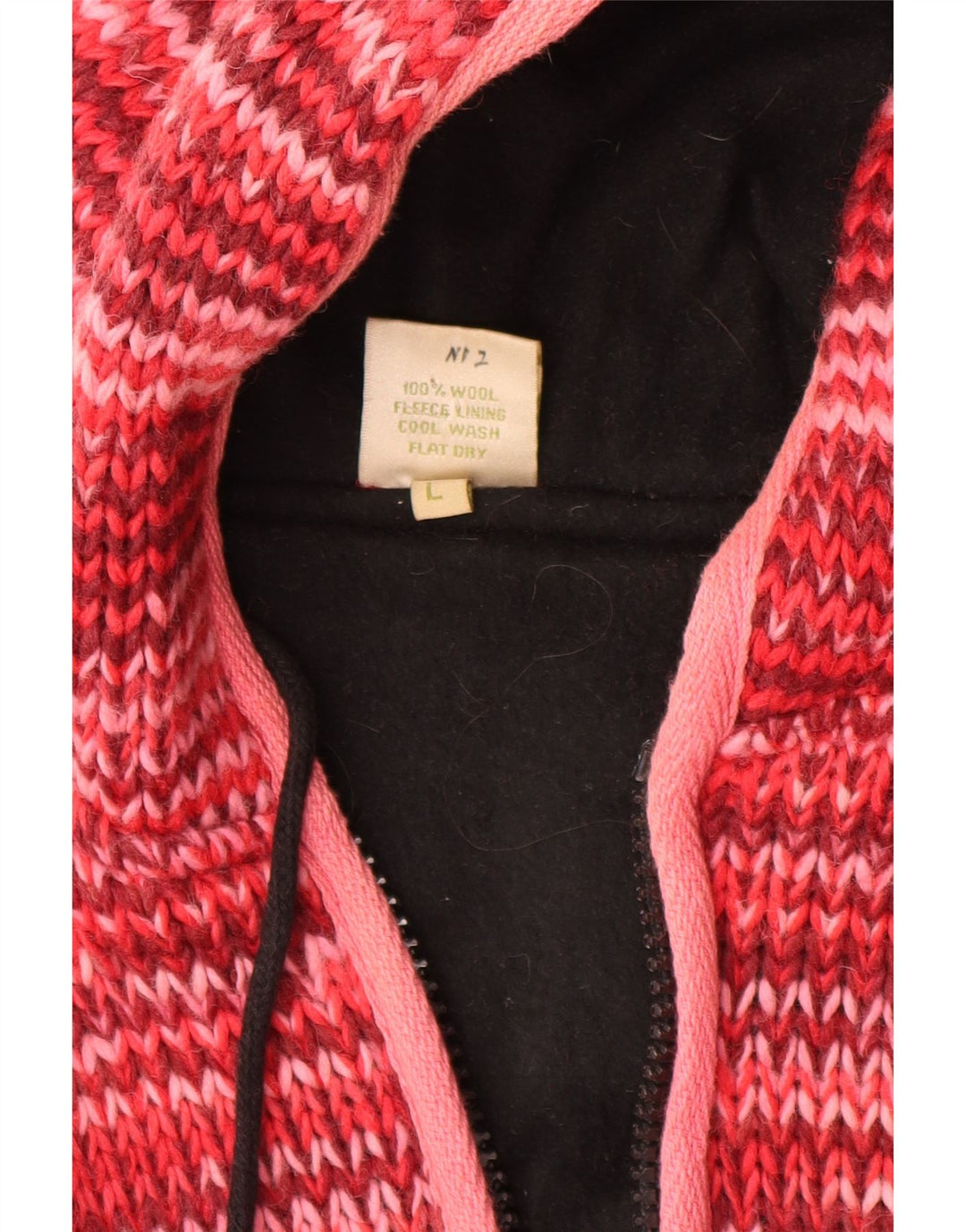 ВИНТАЖНЫЙ женский кардиган с капюшоном, Великобритания 16, большой красный, шерстяной в крапинку