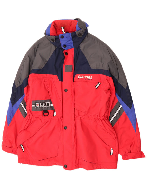 Мужская лыжная куртка Diadora UK 42 XL, красный полиэстер с цветными блоками