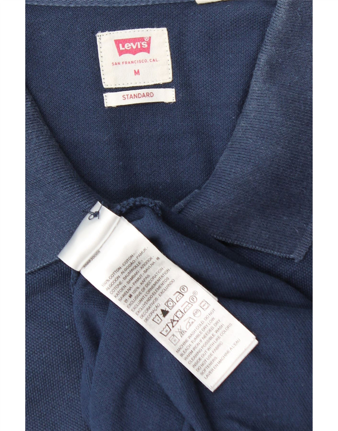 Мужская рубашка поло Levi's Standard, темно-синяя, хлопковая, среднего размера