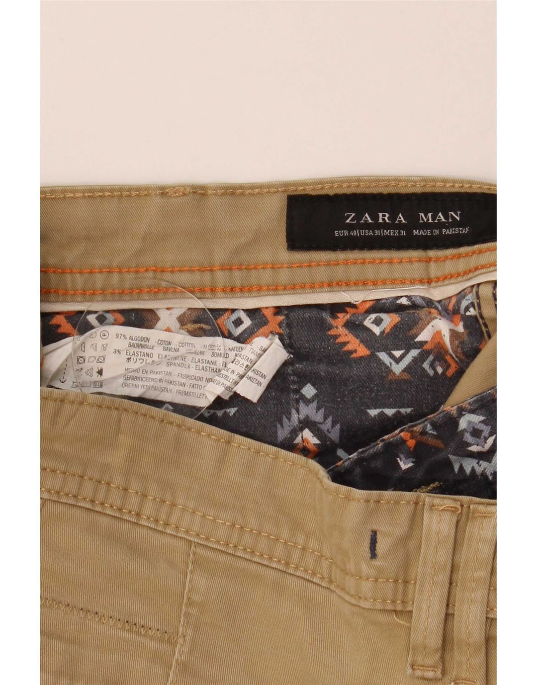 Мужские шорты чинос Zara EU 40 Medium W31 Бежевые, хлопок