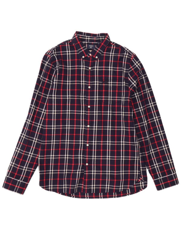 Мужская фланелевая рубашка Superdry XL, темно-синяя клетка, хлопок