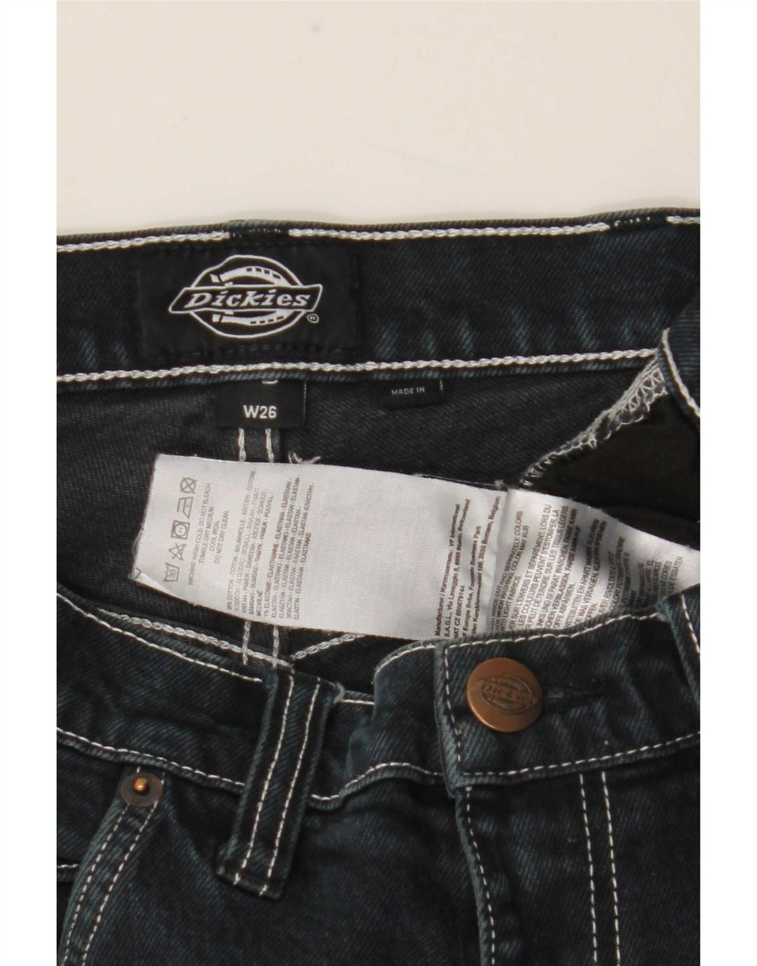 Мужские узкие джинсы-карго Dickies W26 L28, черный хлопок