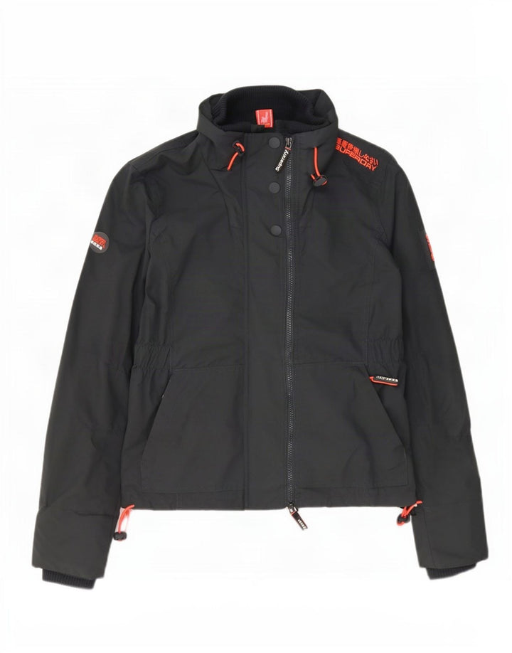 Женская дождевик с рисунком Superdry UK 14, средний серый нейлон