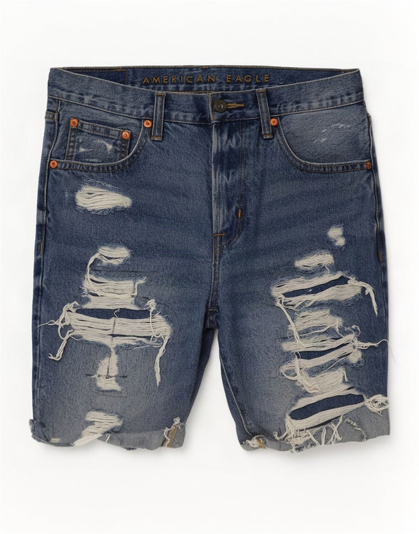 Мужские джинсовые шорты American Eagle W31, средний синий, хлопок