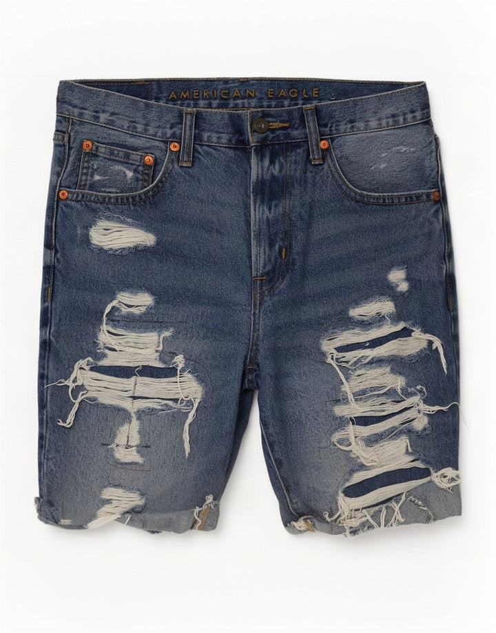 Мужские джинсовые шорты American Eagle W31, средний синий, хлопок