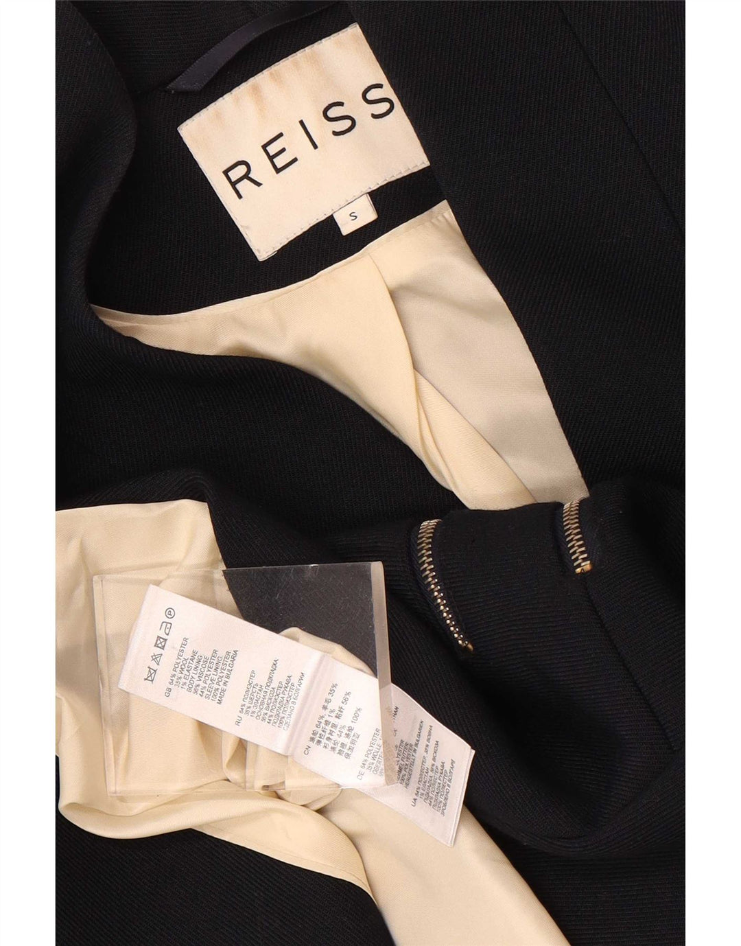 Женский пиджак Reiss на 1 пуговице, Великобритания 10, маленький темно-синий, полиэстер