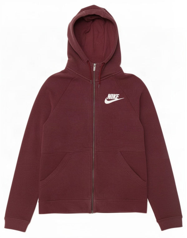 Женский свитер с капюшоном на молнии большого размера Nike UK 6 XS, бордовый хлопок