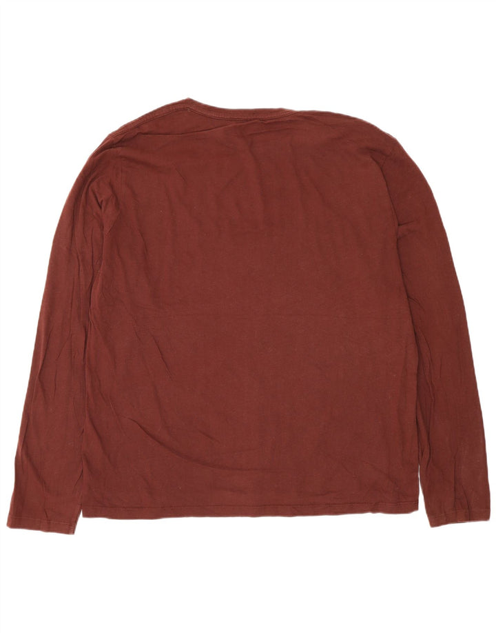 Мужской топ All Saints с длинным рукавом 2XL, коричневый хлопок
