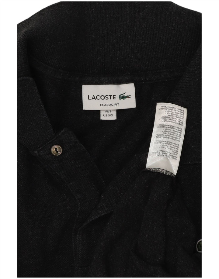 Мужская рубашка-поло классического кроя Lacoste, размер 8, 3XL, серая, хлопок