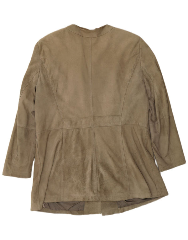 Женская замшевая куртка Gerry Weber UK 20 2XL серая кожаная