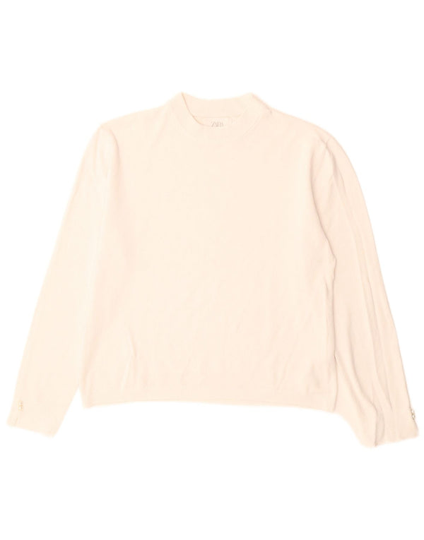 Джемпер с круглым вырезом Zara для девочек, 13–14 лет, белая вискоза